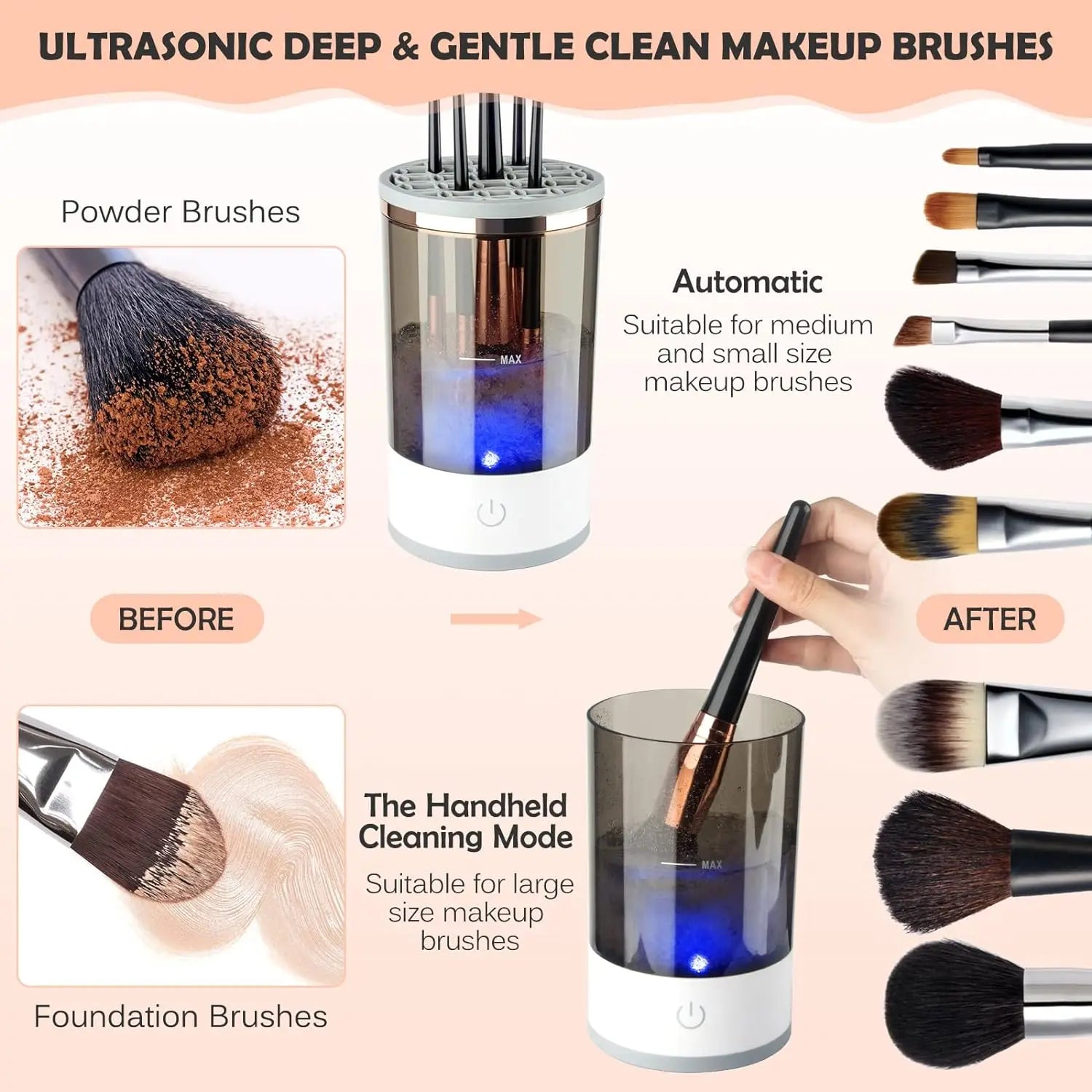 BrushGlam™ | Automatische make-up borstelreiniger