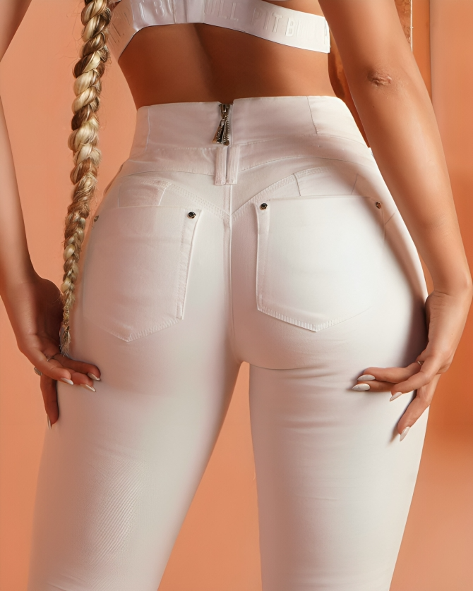 TIJDELIJK 50% KORTING | Amaris™ | Skinny jeans met hoge taille en achterrits