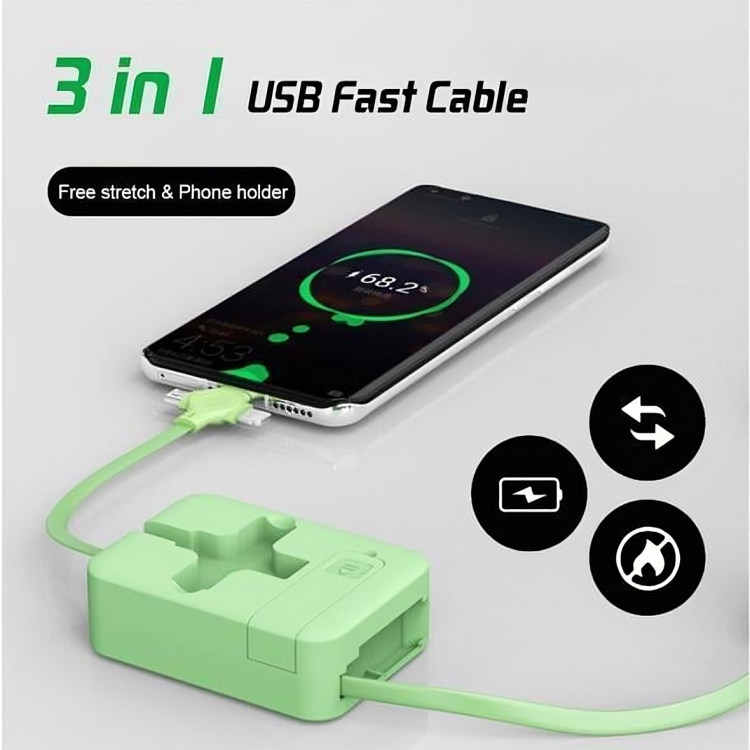 1 + 1 GRATIS VANDAAG | ChargeHub™ | 3-in-1 USB-snellaadkabel